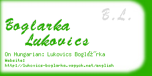 boglarka lukovics business card